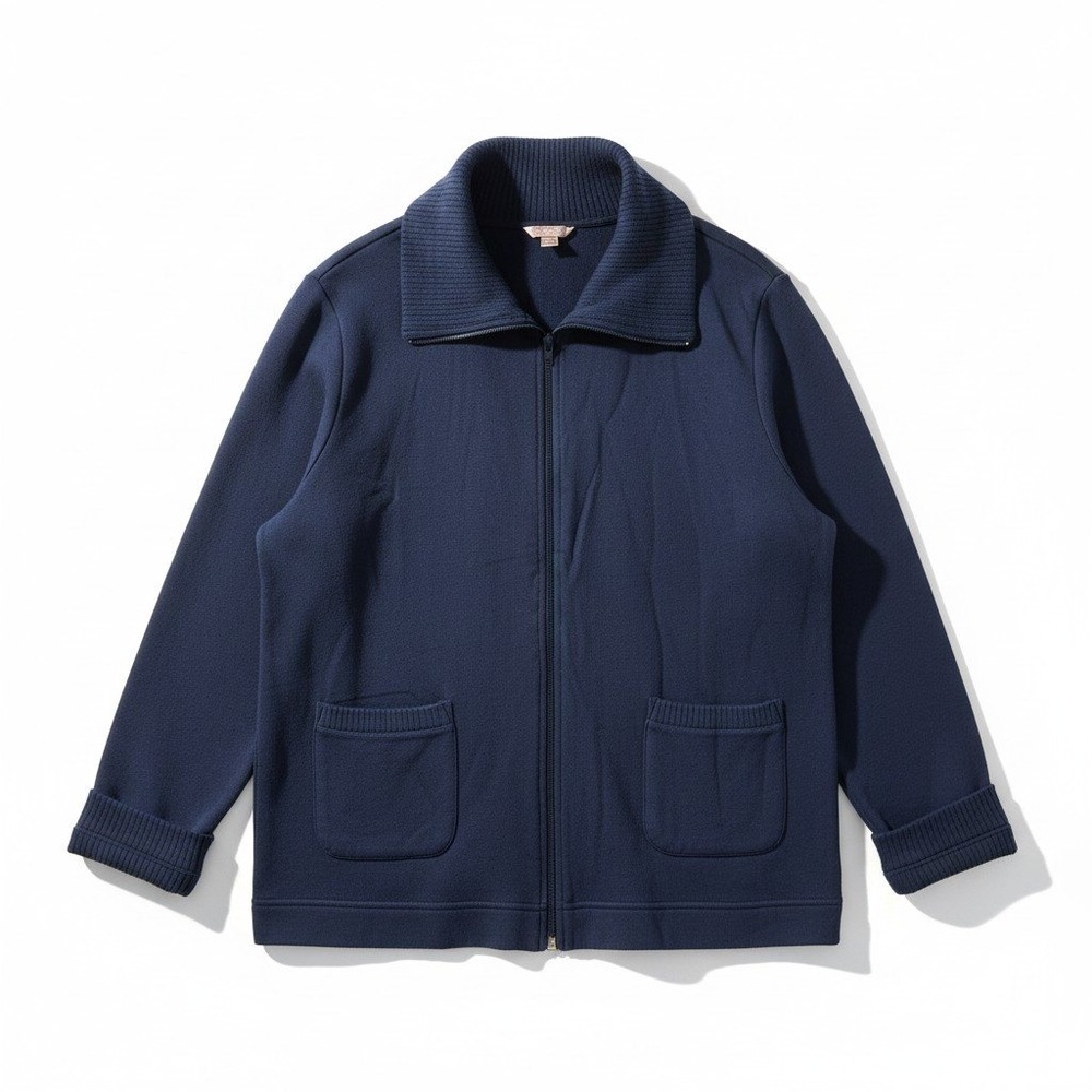 White Stag Womens Navy Blue Full Zip Ribbed Collar Jacket WL32929 XL 16-18